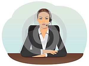 Business woman in headset