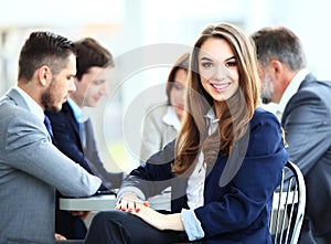 Business woman with her staff