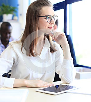 Business woman with her staff