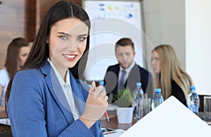 Business woman with her staff