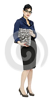 Business Woman Holding File