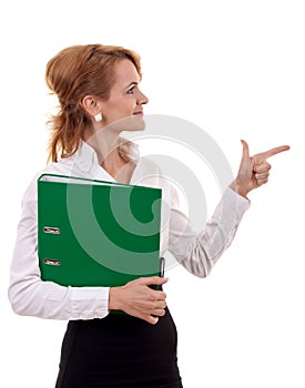 Business woman holding a folder