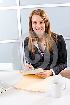 Business woman holding legal