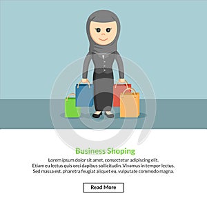 Business woman holding a shopping bag