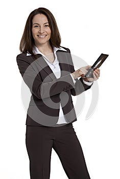 Business Woman Holding Tablet Device