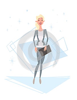 Business Woman Human Resources, Businesswoman Cartoon Character Full Length