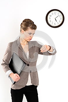 Business woman in hurry