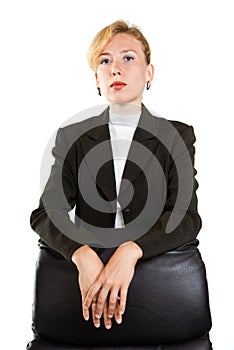 Business woman isolated over white