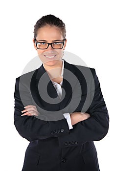 Business woman. Isolated over white background