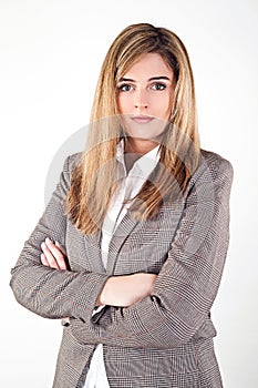 Business woman isolated on white background photo