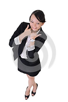 Business woman with joy and smiling expression