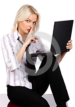 Business woman with laptop