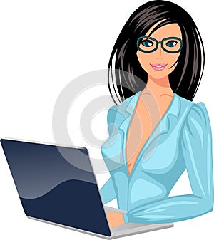 Business woman with laptop