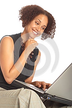 Business woman on a laptop photo
