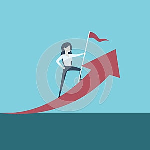 Business woman leader vector concept. Symbol of times up movement, woman in business, emancipation, success, leadership, vision