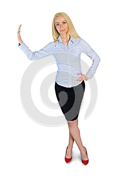 Business woman leaning on something