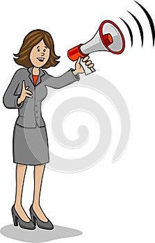 Business woman megaphone