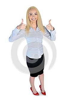 Business woman ok sign