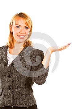 Business woman over white background