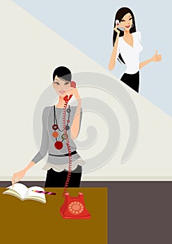 Business woman on the phone in office