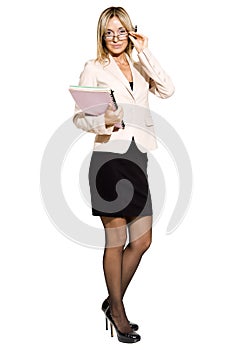 Business woman with planner