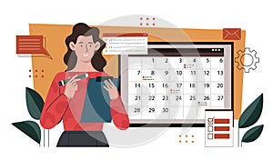 Business woman planning day vector