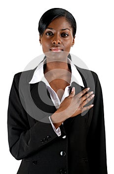 Business woman pledging