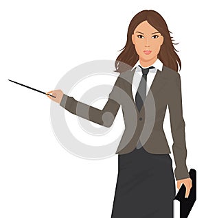 Business woman with pointer