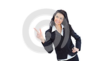 Business woman pointing at something interesting photo