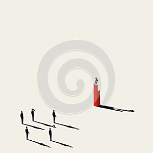 Business woman or politician woman leader vector concept. Symbol of woman power, feminism. Minimal illustration.