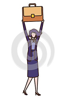 Business woman with portfolio avatar character