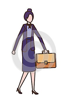 Business woman with portfolio avatar character