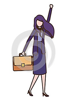 Business woman with portfolio avatar character