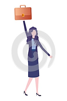 Business woman with portfolio avatar character