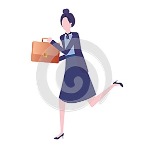 Business woman with portfolio avatar character