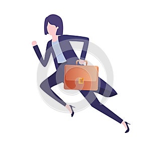 Business woman with portfolio avatar character