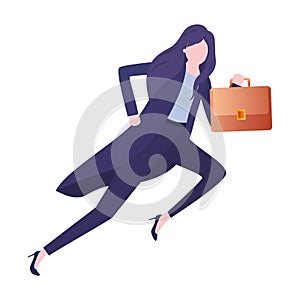 Business woman with portfolio avatar character