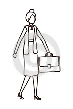 Business woman with portfolio avatar character