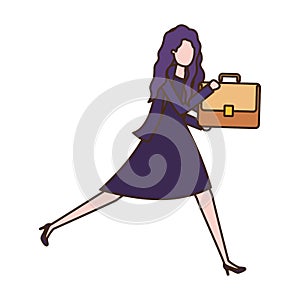 Business woman with portfolio avatar character