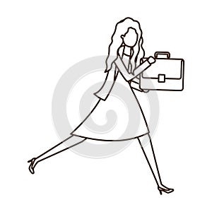 Business woman with portfolio avatar character