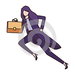 Business woman with portfolio avatar character