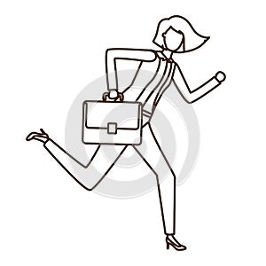 Business woman with portfolio avatar character