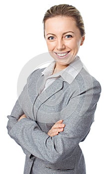 Business woman portrait, crossed arms