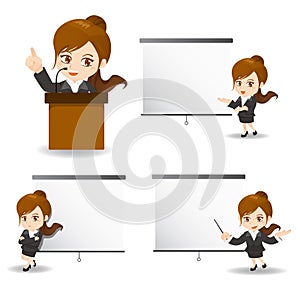 Business woman present in meeting