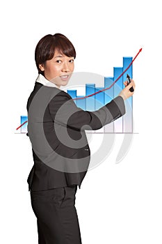 Business woman presenting the company growth 2