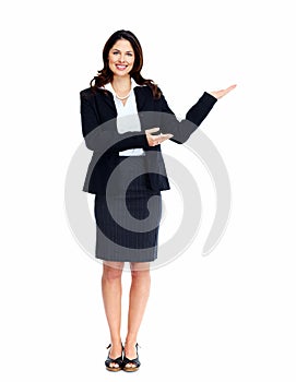 Business woman presenting a copyspace.