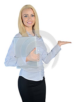 Business woman presenting something