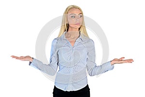 Business woman presenting something