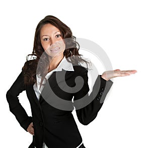 Business woman preseting a product