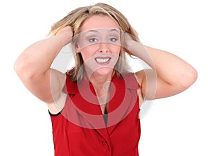 Business Woman Pull Hair Out Frustrated